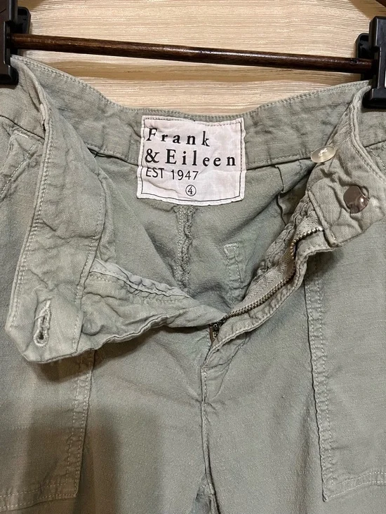 Frank & Eileen Jameson Jogger Pants Linen Blend Sage Green Size 4 - Picture 5 of 7
